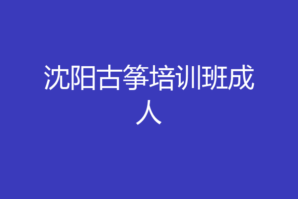 沈阳古筝培训班成人