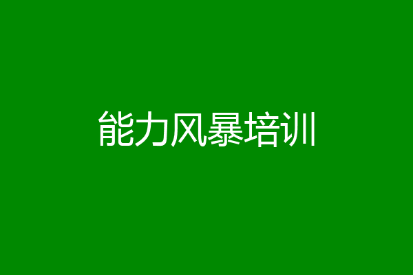 能力风暴培训