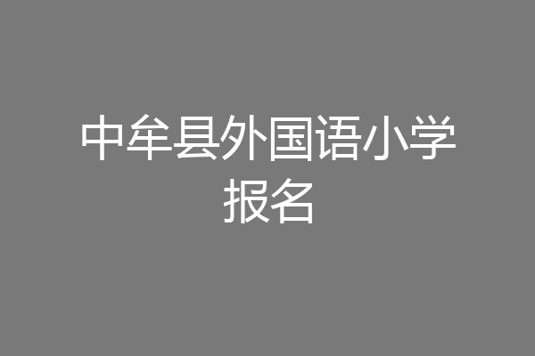 中牟县外国语小学报名