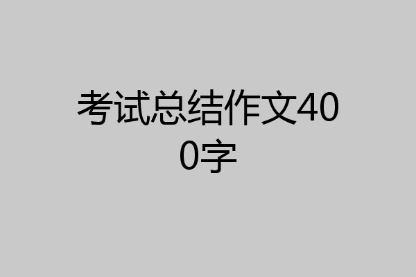 考试总结作文400字