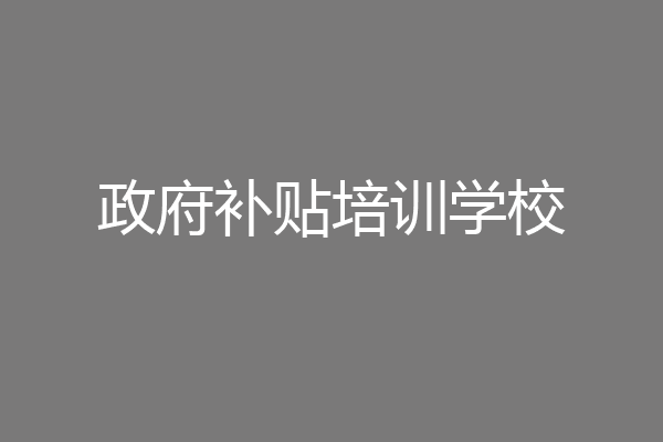 政府补贴培训学校