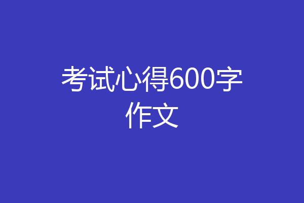 考试心得600字作文