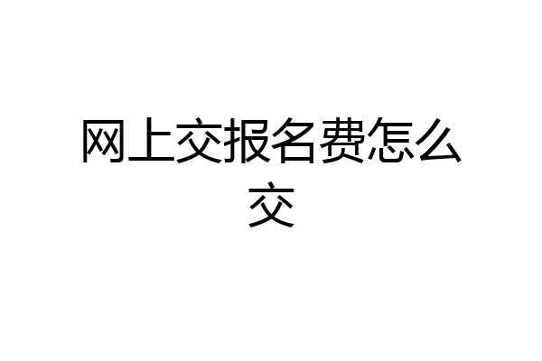 网上交报名费怎么交