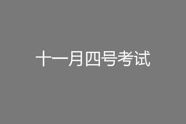 十一月四号考试