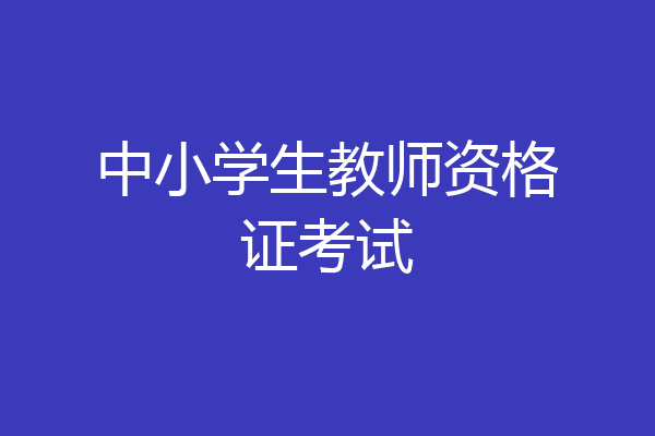 中小学生教师资格证考试