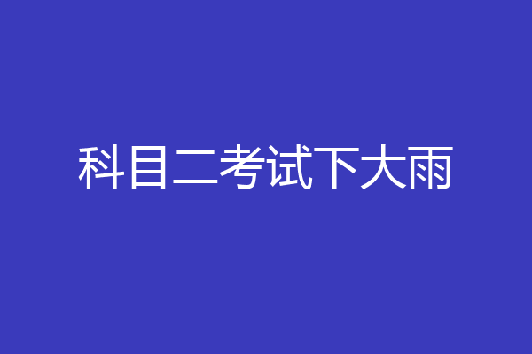 科目二考试下大雨