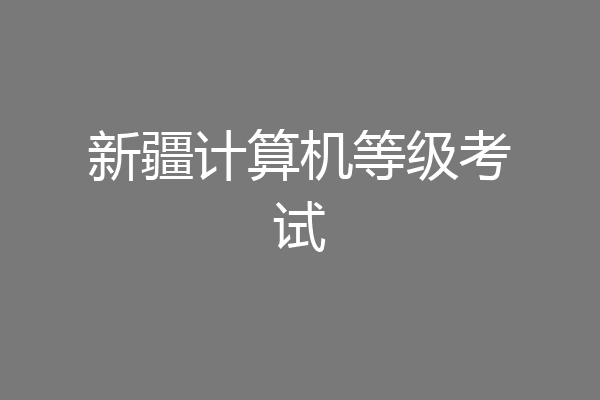 新疆计算机等级考试