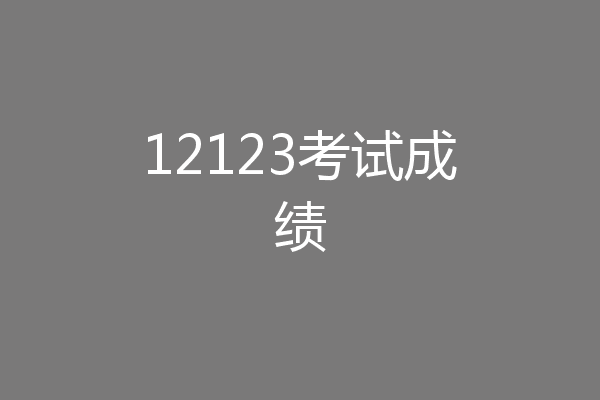 12123考试成绩