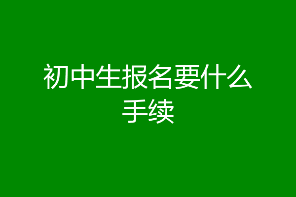 初中生报名要什么手续