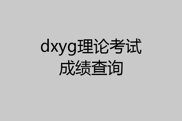 dxyg理论考试成绩查询