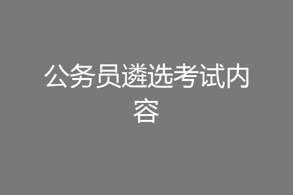 公务员遴选考试内容