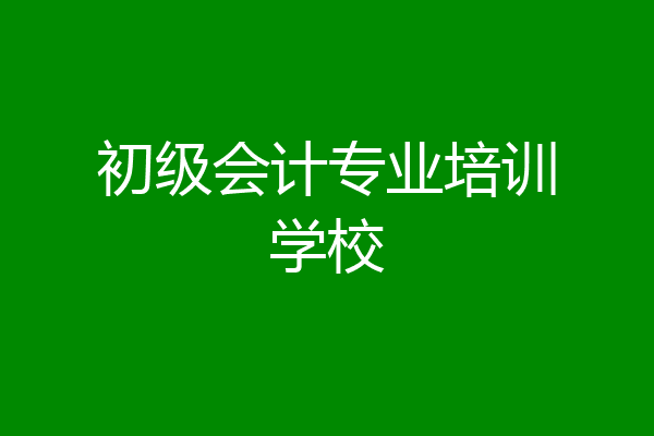 初级会计专业培训学校
