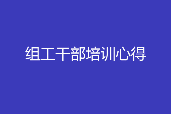 组工干部培训心得