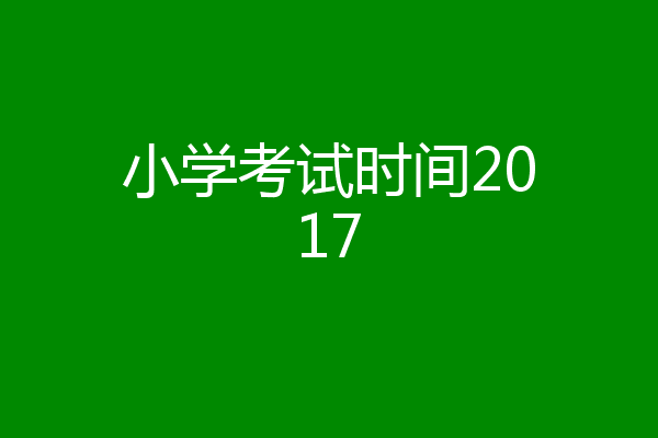 小学考试时间2017