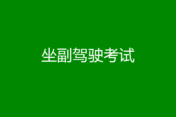 坐副驾驶考试