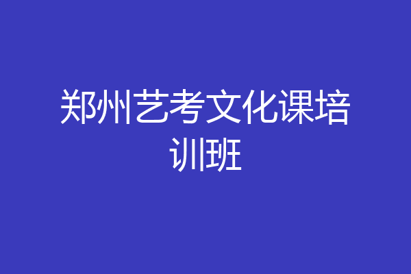 郑州艺考文化课培训班