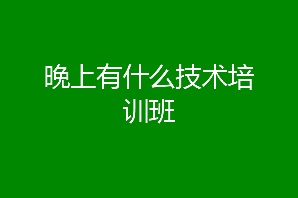 晚上有什么技术培训班