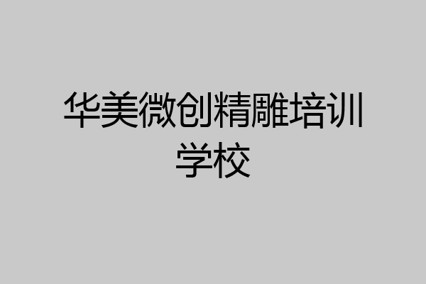 华美微创精雕培训学校