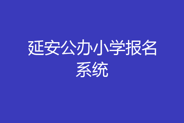 延安公办小学报名系统