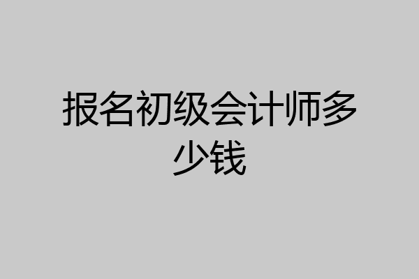 报名初级会计师多少钱