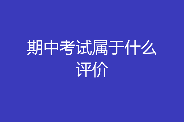 期中考试属于什么评价