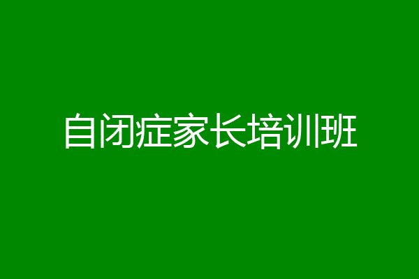 自闭症家长培训班