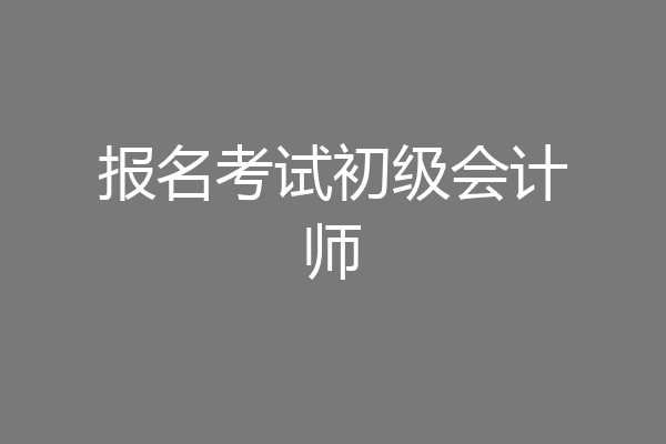 报名考试初级会计师