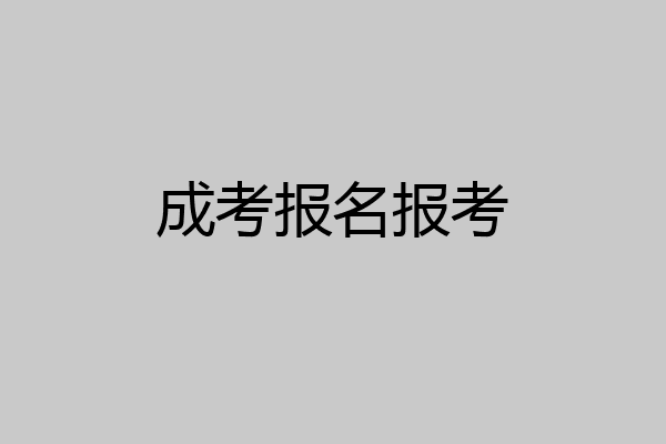 成考报名报考