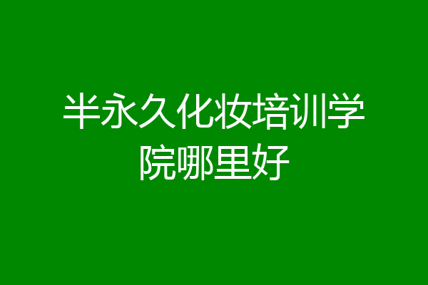 半永久化妆培训学院哪里好