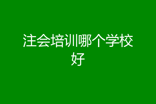 注会培训哪个学校好
