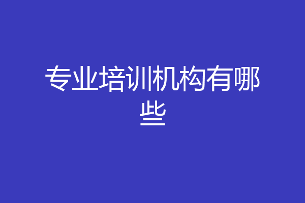 专业培训机构有哪些
