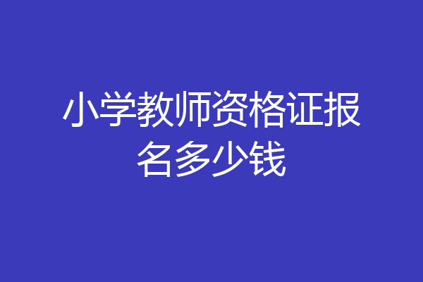 小学教师资格证报名多少钱