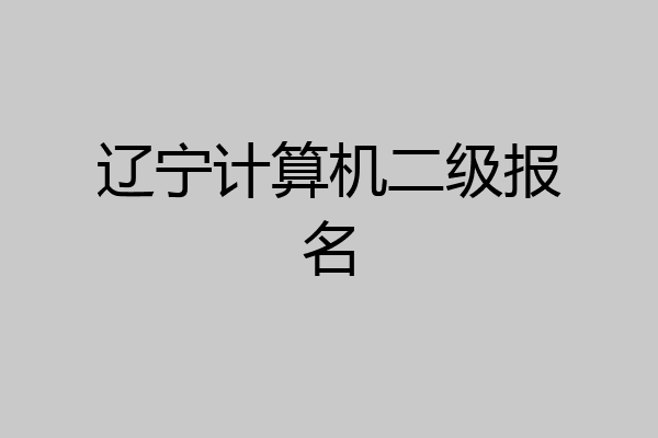 辽宁计算机二级报名