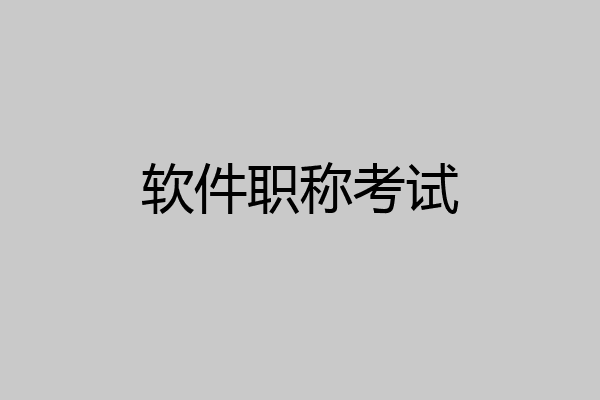 软件职称考试