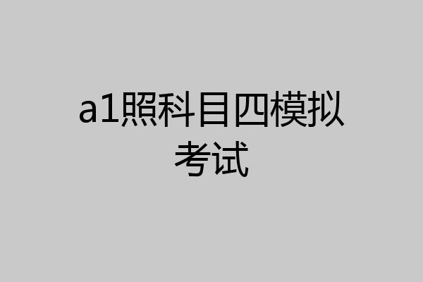 a1照科目四模拟考试