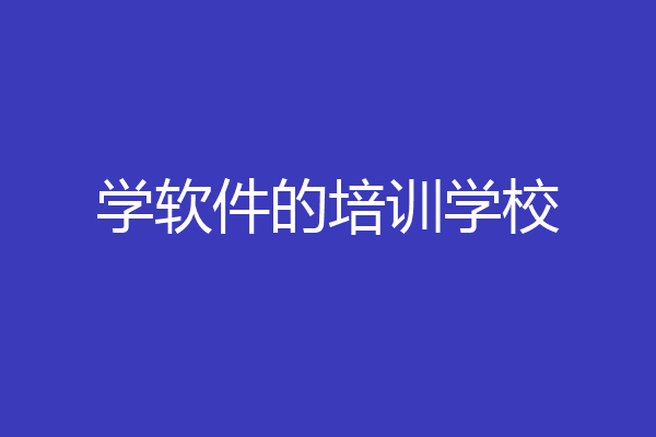 学软件的培训学校