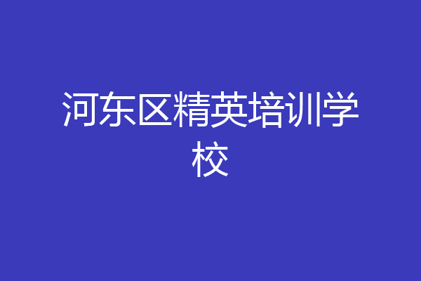 河东区精英培训学校
