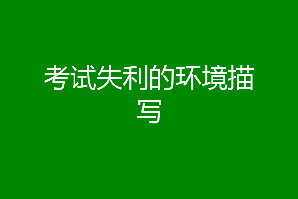 考试失利的环境描写
