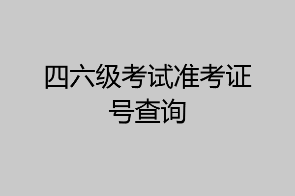 四六级考试准考证号查询
