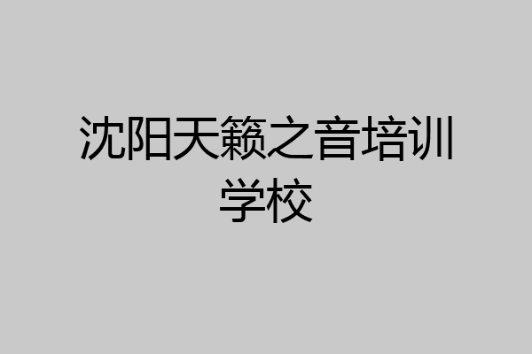 沈阳天籁之音培训学校