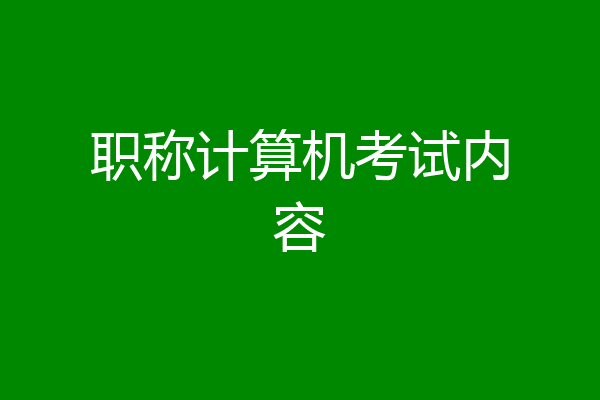 职称计算机考试内容