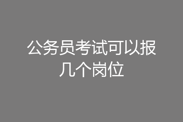 公务员考试可以报几个岗位