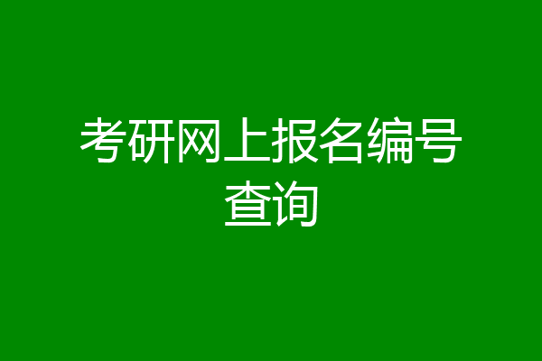 考研网上报名编号查询