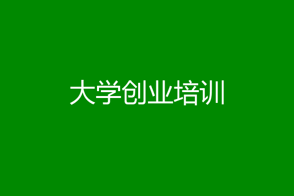 大学创业培训