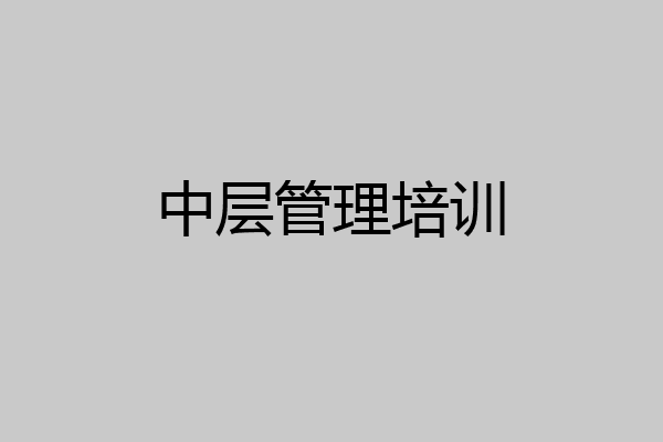 中层管理培训