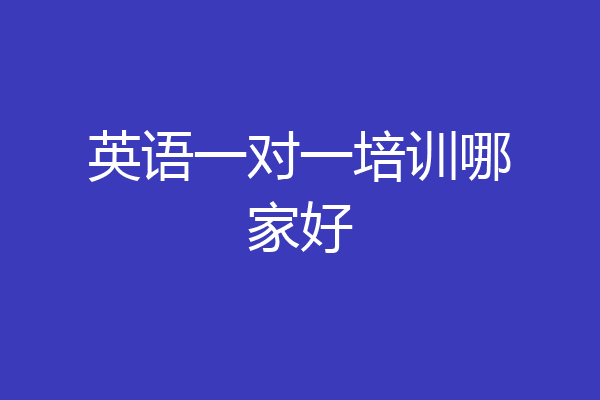 英语一对一培训哪家好