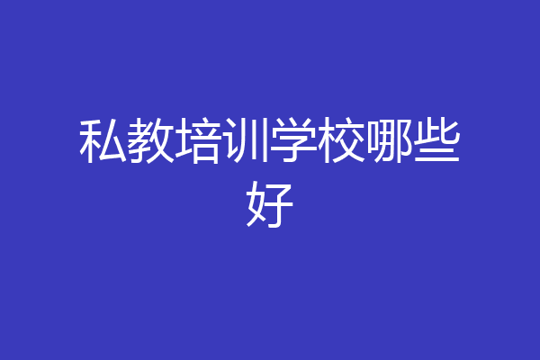 私教培训学校哪些好