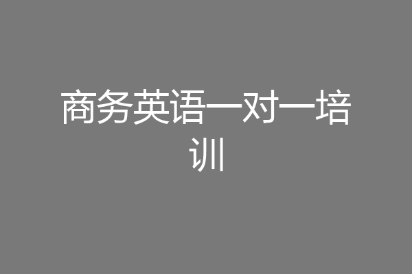 商务英语一对一培训