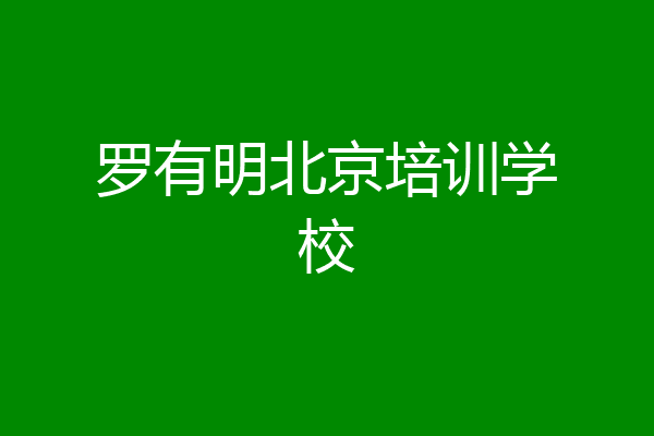 罗有明北京培训学校