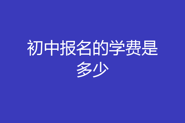 初中报名的学费是多少